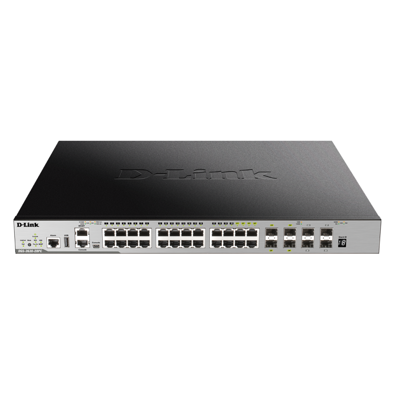 D-Link DGS-3630-28PC/SI L3 24Gb PoE, 4x10G SFP+