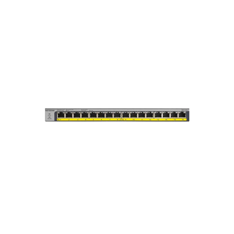 NETGEAR 16-port 10/100/1000Mbps Gigabit Ethernet, POE+ GS116PP