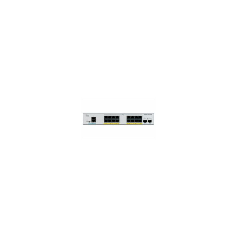 Catalyst C1000-16FP-2G-L, 16x 10/100/1000 Ethernet PoE+ portu a 240W PoE budget, 2x 1G SFP uplinks