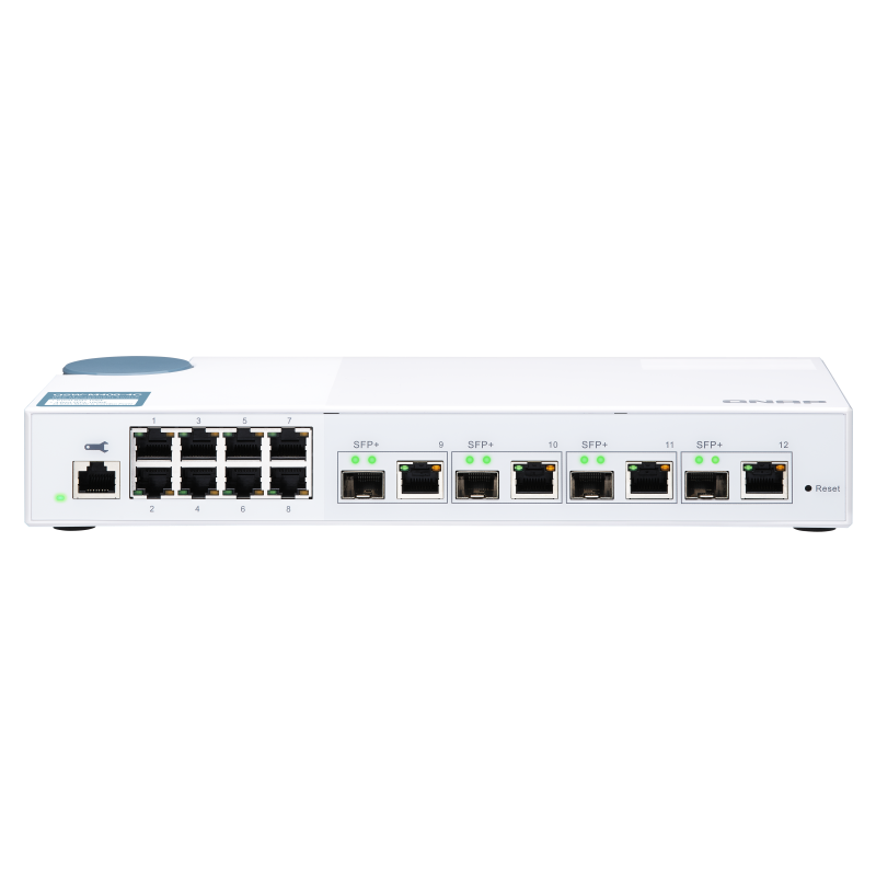 QNAP riadený switch QSW-M408-4C (12 portov: 8x Gigabit port + 4x 10G SFP+ / 10GbE kombo porty)
