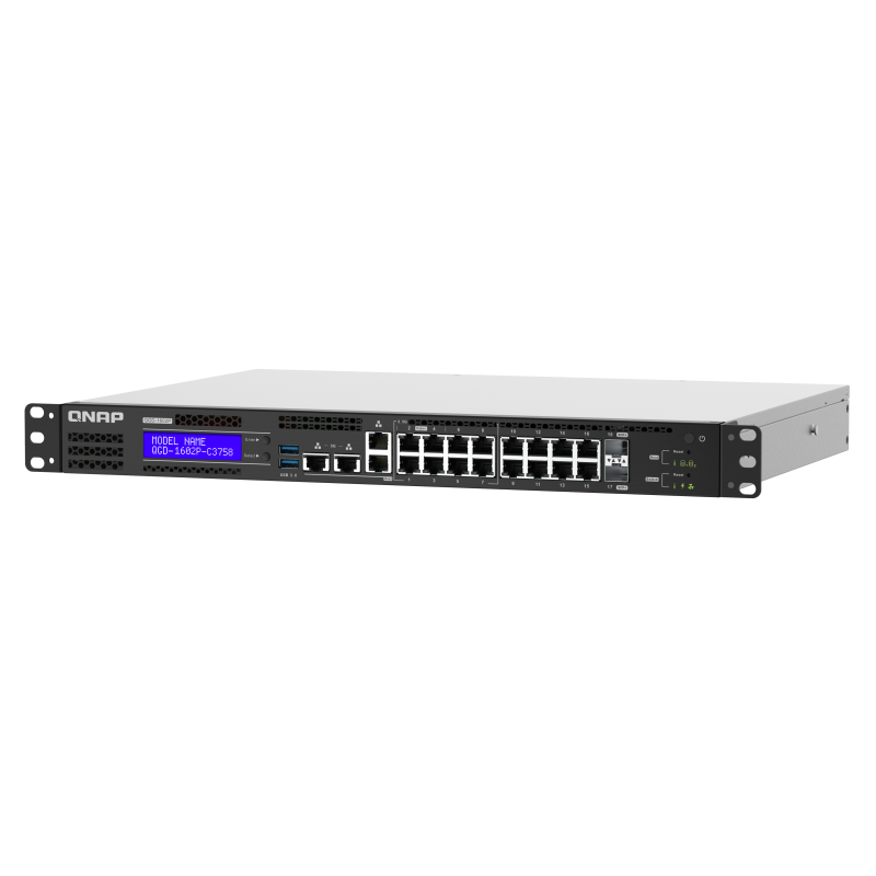 QNAP riadený switch QGD-1602P-C3558-8G (8x GbE PoE + 8x 2,5 GbE PoE + 2x 10GbE SFP+ / 8GB RAM)