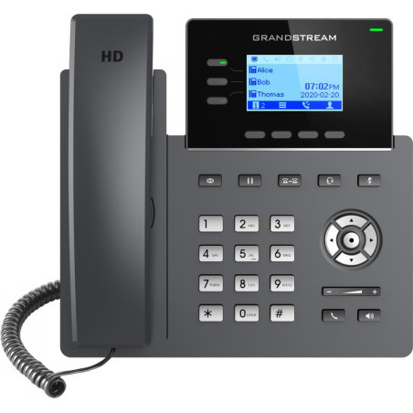 Grandstream GRP2603P SIP telefón, 2,48'' LCD podsv. displej, 6 SIP účty, 2x1Gbit port, PoE