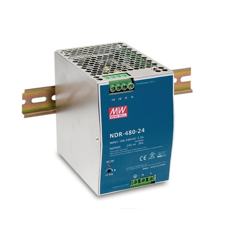 MEANWELL - NDR-480-48 - Priemyselný napájací spínaný zdroj 48V 480W na DIN