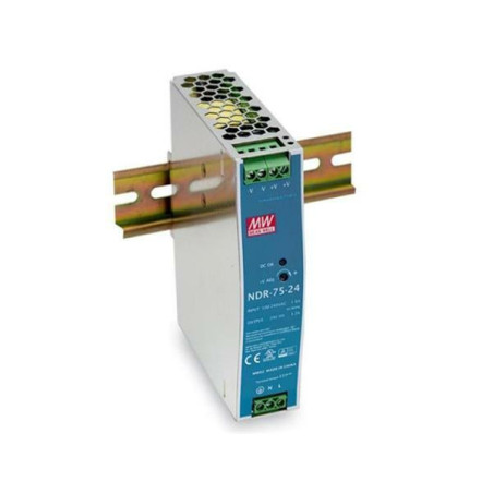 MEANWELL - NDR-75-24 - Priemyselný napájací spínaný zdroj 24V 75W na DIN
