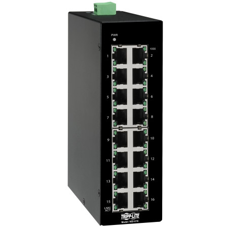 Tripplite Prepínač 16x zdroj Unmanaged Ethernet Switch, 10/100/1000Mb/s, montáž DIN