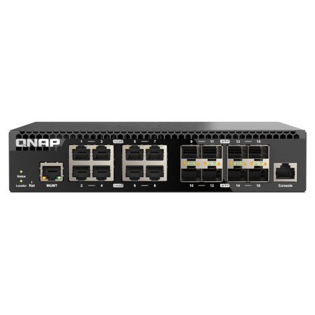 QNAP riadený switch QSW-M3216R-8S8T (8x 10GbE porty + 8x 10G SFP+ porty, polovičná šírka)