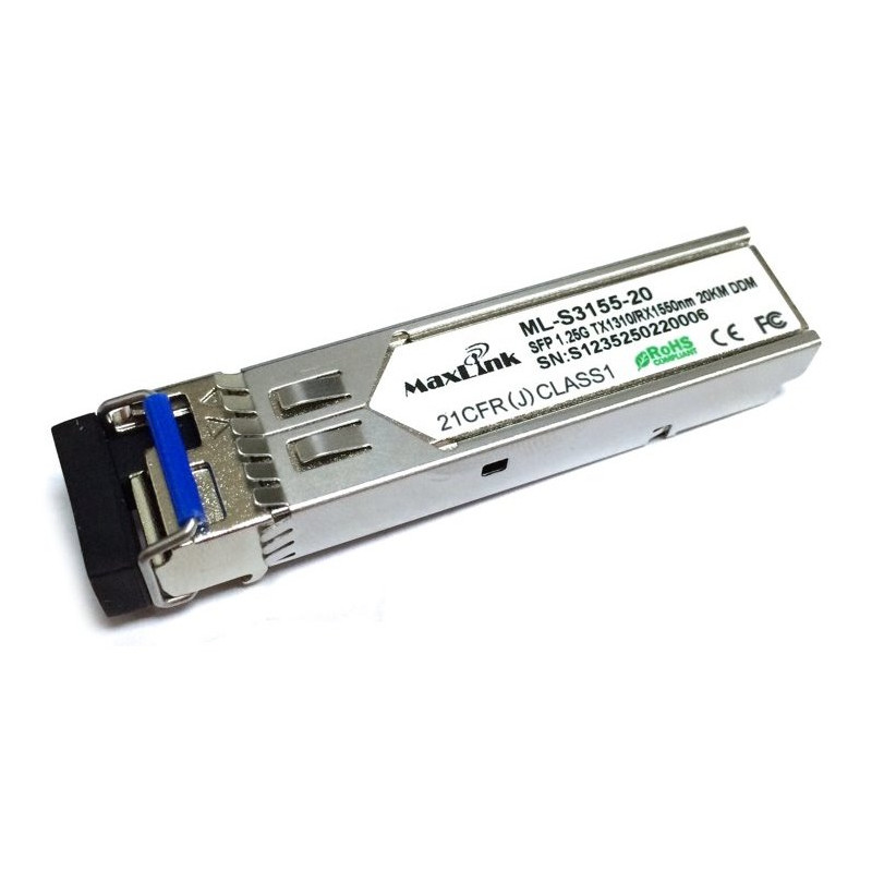 MaxLink 1.25G SFP optický modul, WDM (BiDi), SM, Tx 1310/Rx1550nm, 3km, 1x LC konektor, DDM
