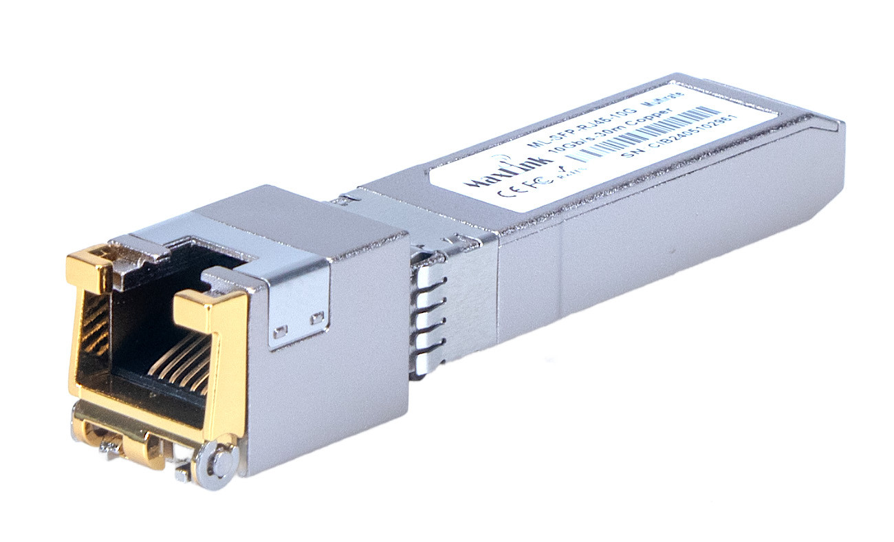 MaxLink SFP+ 1/25/5/10G metalický modul, RJ-45, 30m, 10Gbps
