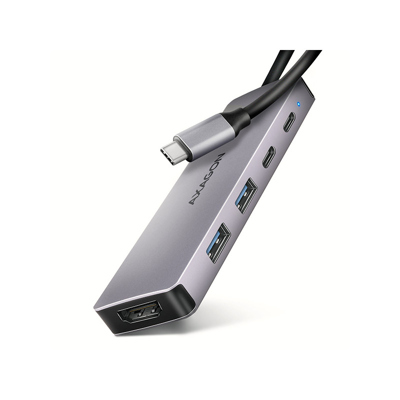 AXAGON HMC-5H60, USB 5Gbps hub, porty 2x USB-A, 1x USB-C, HDMI 4k/60, PD 100W, kábel USB-C 15cm