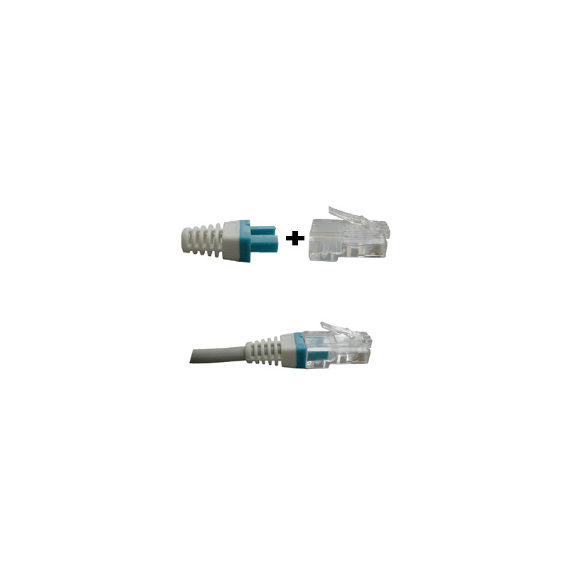 DATACOM Manžetka pre konektor RJ 45 modrá/biela 100 ks