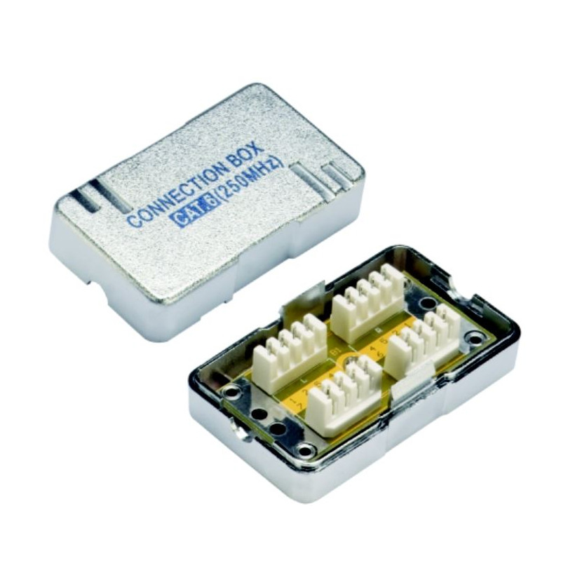 DATACOM Spojovací BOX STP CAT6 (2* zárez. pole) Silver