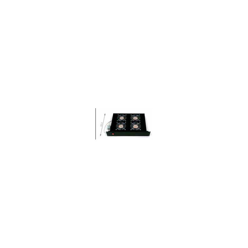 19'' horiz.vent.j.4xVent.-220V/92W termost.2U čierna