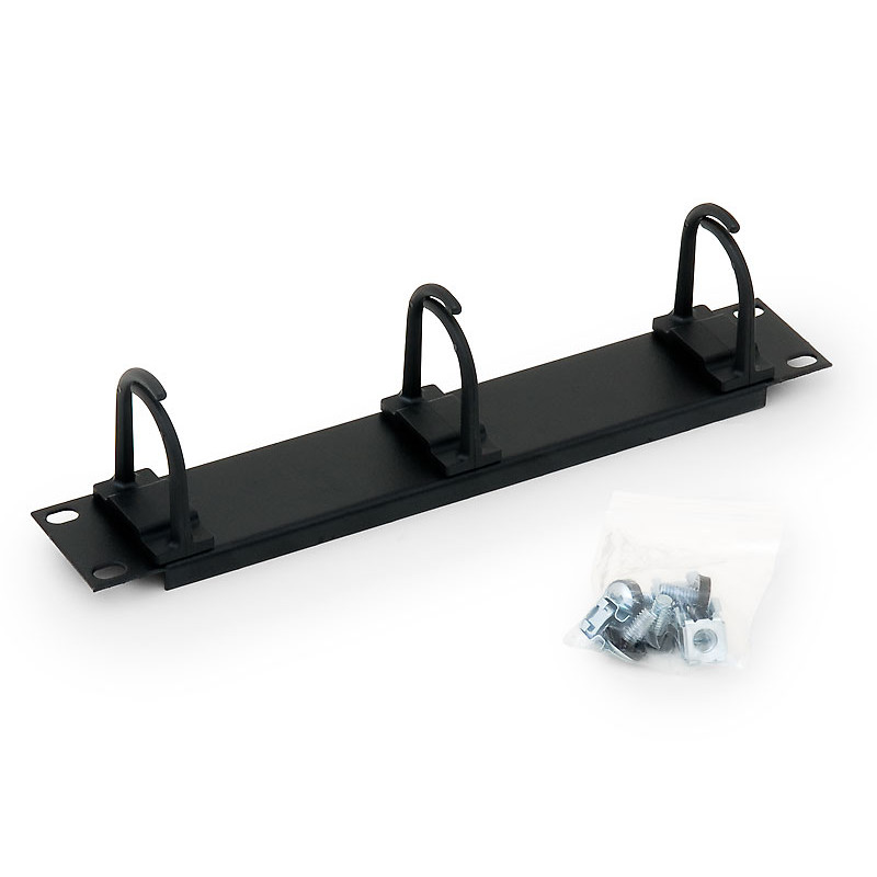 10'' vyväzovací panel čierny 1U 3x plast