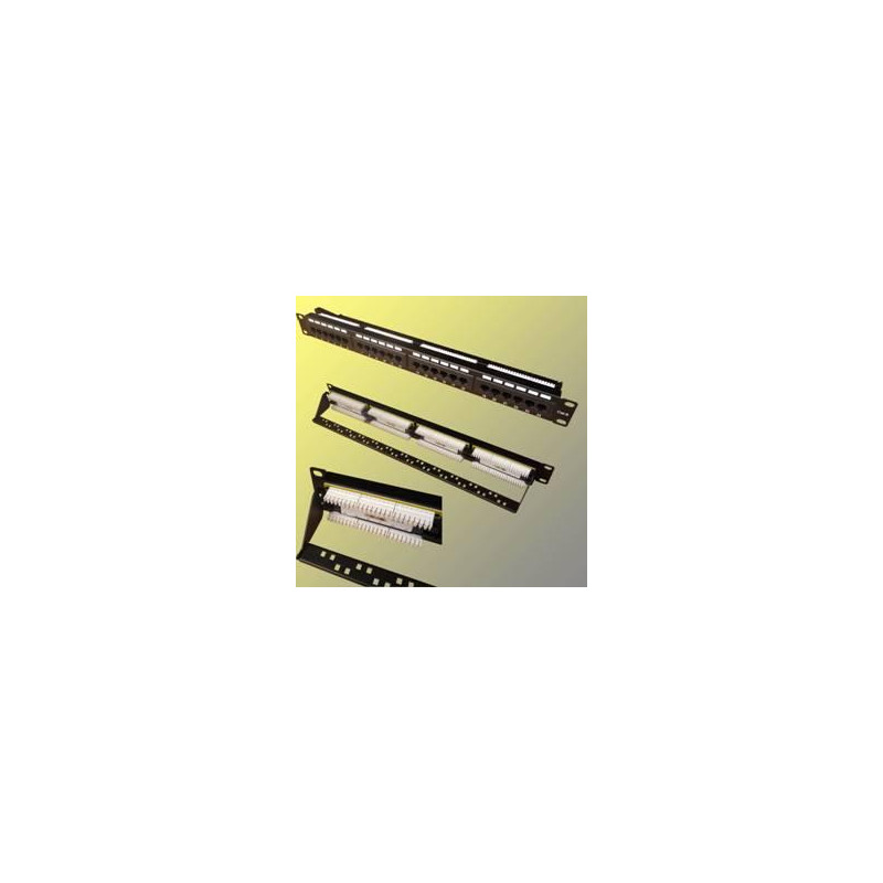 Patch panel 24p.Cat6 UTP s vyviazaním, čierny
