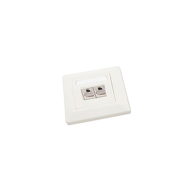 Zásuvka Solarix CAT5E STP 2 x RJ45 pod omietku biela