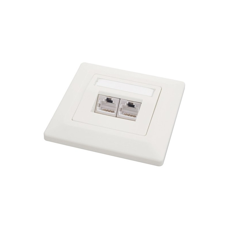 Zásuvka Solarix CAT6 STP 2 x RJ45 pod omietku biela