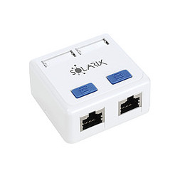 Zásuvka Solarix CAT5E STP 2 x RJ45 na omietku biela