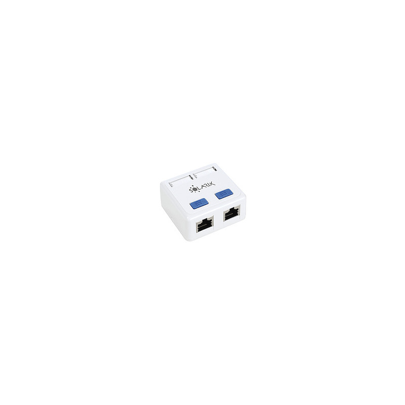 Zásuvka Solarix CAT5E STP 2 x RJ45 na omietku biela