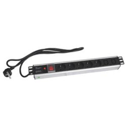 19'' napájací panel OC 5x230V+2xIEC 2m PPO SW Black