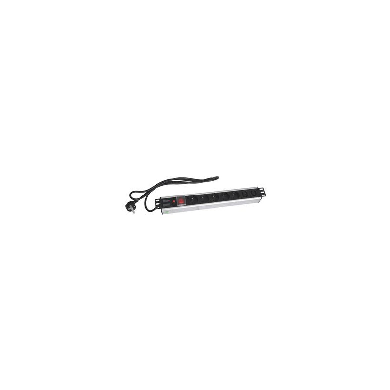 19'' napájací panel OC 5x230V+2xIEC 2m PPO SW Black