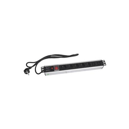 19'' napájací panel OC 5x230V+2xIEC 2m PPO SW Black