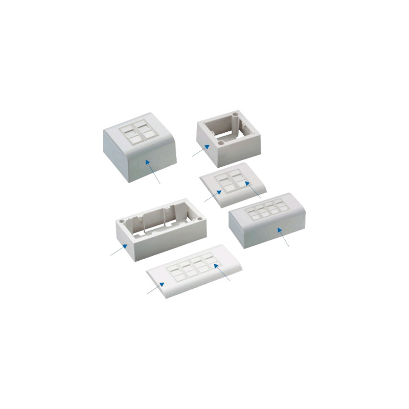 DATACOM Modul.dát.zásuvka STP CAT5E 4xRJ45 na aj pod omietku
