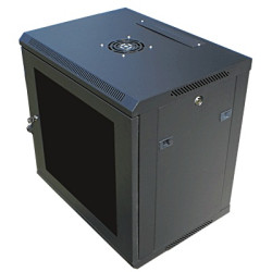 Datacom 19'' rozvádzač 6U/450 mm (sklo) čierny