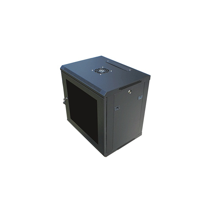 Datacom 19'' rozvádzač 6U/450 mm (sklo) čierny