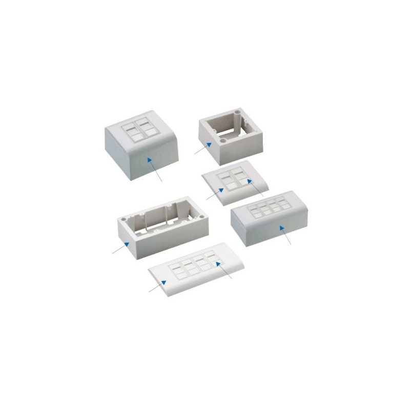 DATACOM Modul.dát.zásuvka UTP CAT5E 4xRJ45 na aj pod omietku