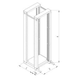 Otvorený 19'' stojan RSX 37U dvojdielny 700hl.