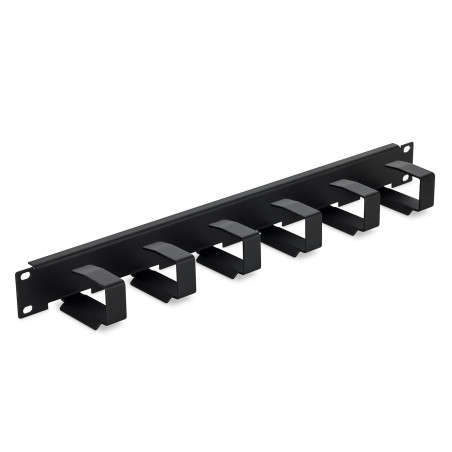 19'' vyväzovací panel 1U 6x háčik 70x27mm čierny kov
