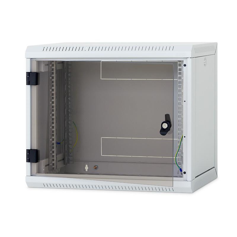 Nástenný rack RUA 18U/500mm, perforované dvere, odnímateľné bočnice