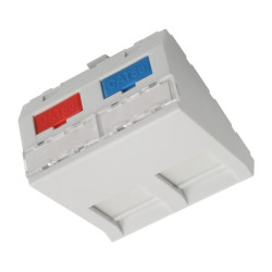 Modul French style Solarix 45x45mm pre 2 keystony uhlový biely