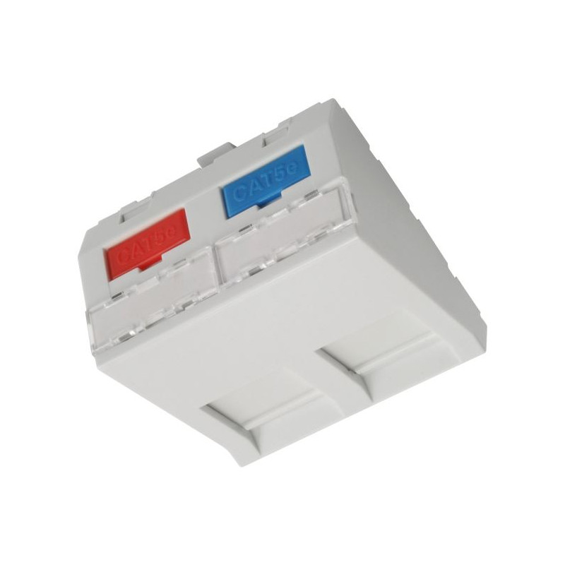 Modul French style Solarix 45x45mm pre 2 keystony uhlový biely