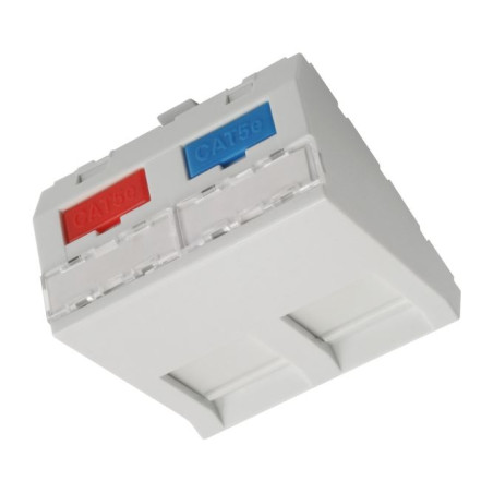 Modul French style Solarix 45x45mm pre 2 keystony uhlový biely