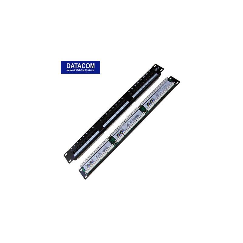 DATACOM Patch panel 24x RJ-45, Cat5e UTP, 1U, 19'' LSA