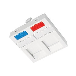 Modul French style Solarix 45x45mm pre 2 keystony priamy biely