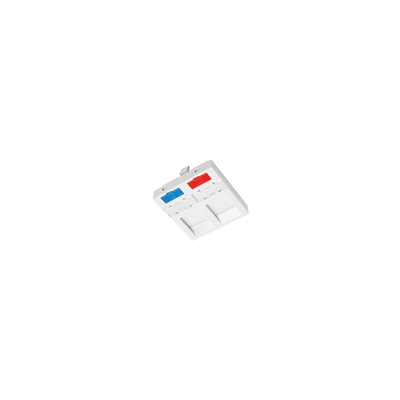 Modul French style Solarix 45x45mm pre 2 keystony priamy biely