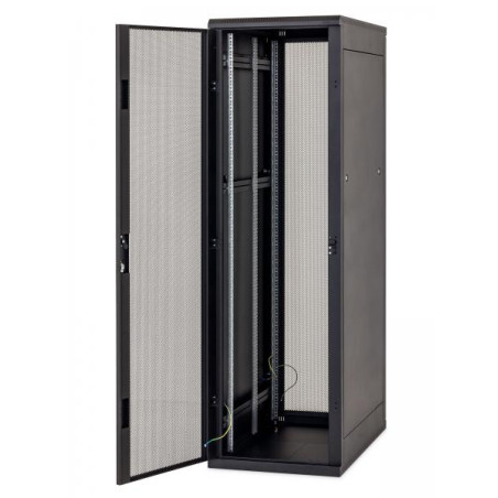 Stojanový rozvádzač 19'' 42U (š)800x(h)1000, predné a zadné dvere 80% sito, RAL9005 čierny