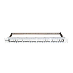 19'' patchpanel pre max. 24 keystone, neosadený, 1U, RAL 7035