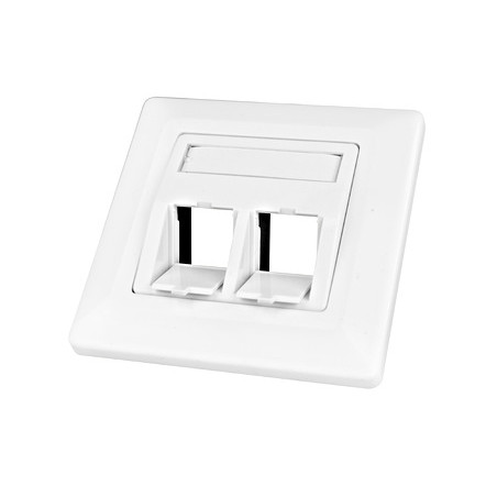 Dátová zásuvka pod omietku pre 2 moduly (45°),prázdna,RAL9010