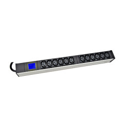 PDU IT METER, integr.merenie, 12x C13, Al, 19'', 1U, RAL 7035