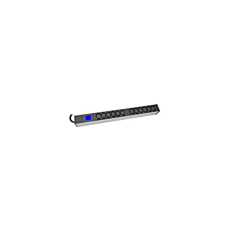 PDU IT METER, integr.merenie, 12x C13, Al, 19'', 1U, RAL 7035