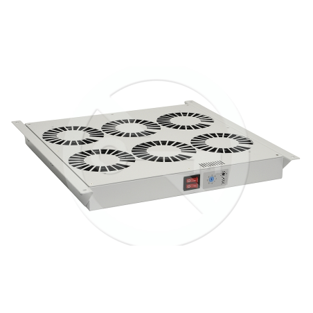 Ventilačná jednotka 6 vent., termostat, do stropu aj dna VJ-R6, sivá