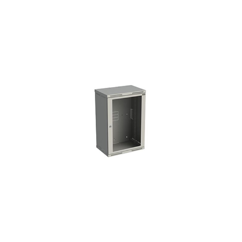 Rozvádzač nástenný SENSA 18U 400mm, dvere sklo, RAL 7035, SENSA-18U-64-11-G