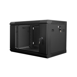 Nástenný rack 19'' 6U 600X450mm čierny flat pack