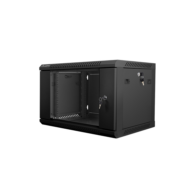 Nástenný rack 19'' 6U 600X450mm čierny flat pack
