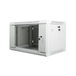 Nástenný rack 19' 6U 600X450mm sivý flat pack
