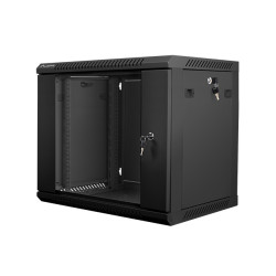 Nástenný rack 19'' 9U 600X450mm čierny flat pack