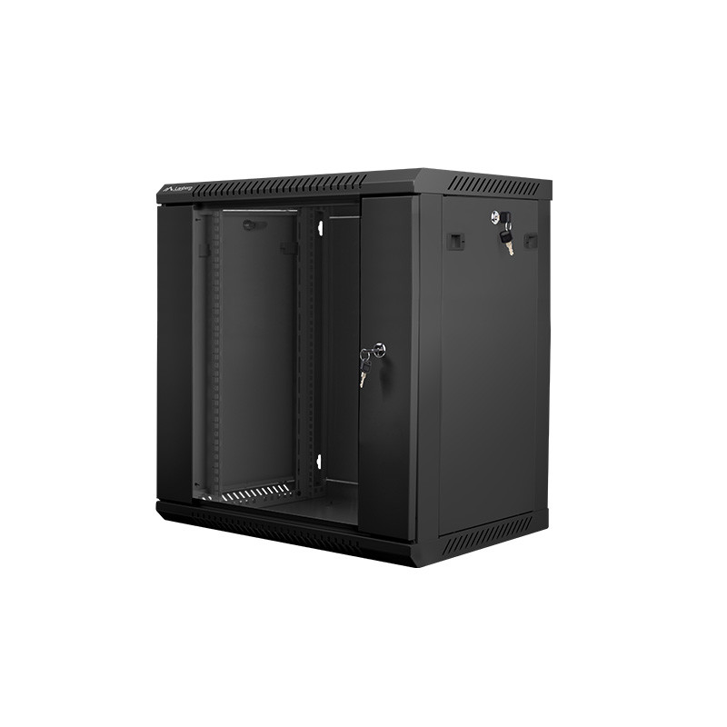 Nástenný rack 19'' 12U 600X450mm čierny flat pack